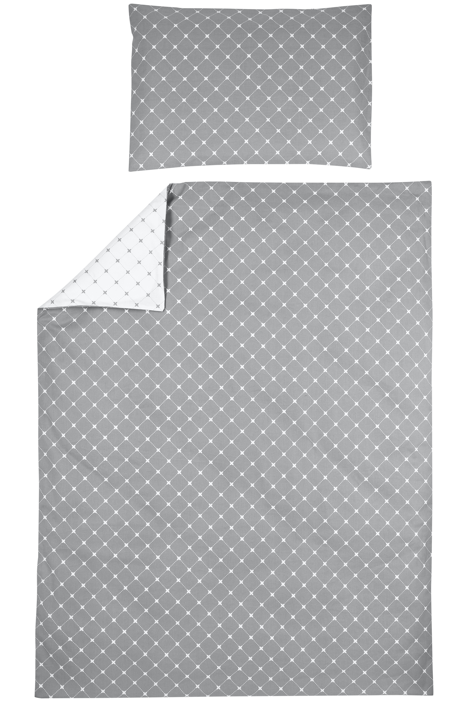 Dekbedovertrek + kussensloop peuter Louis - grey - 120x150cm