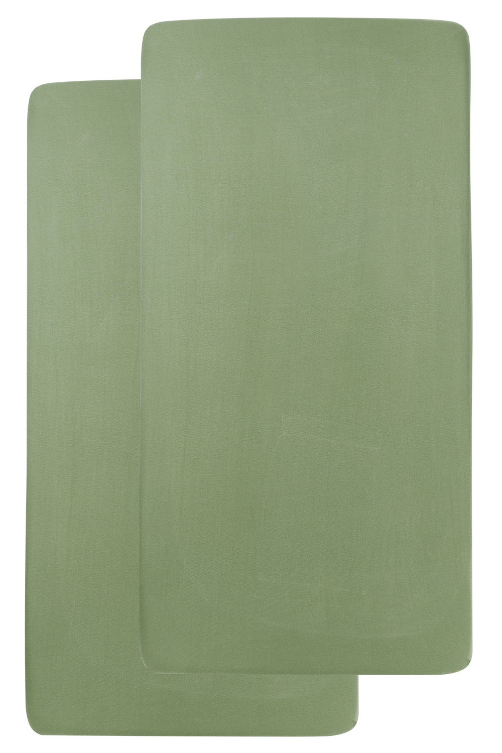Hoeslaken juniorbed 2-pack jersey Uni - olive green - 70x140/150cm