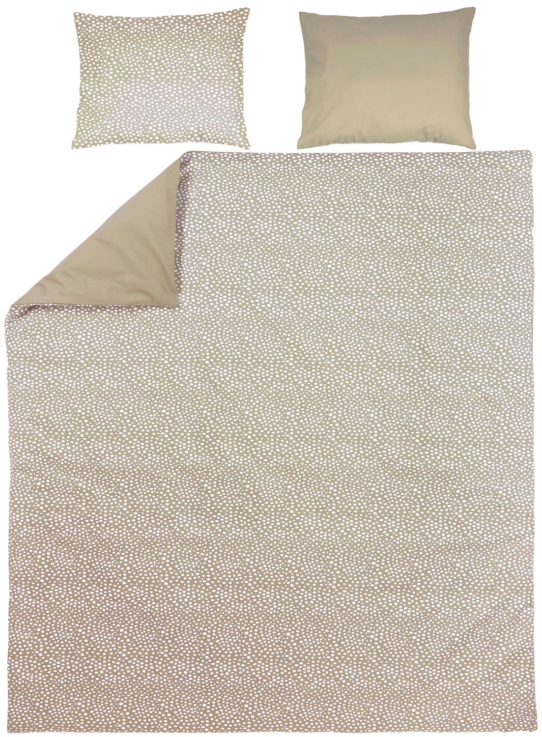 Dekbedovertrek tweepersoons Cheetah/Uni - taupe - 200x200/220cm