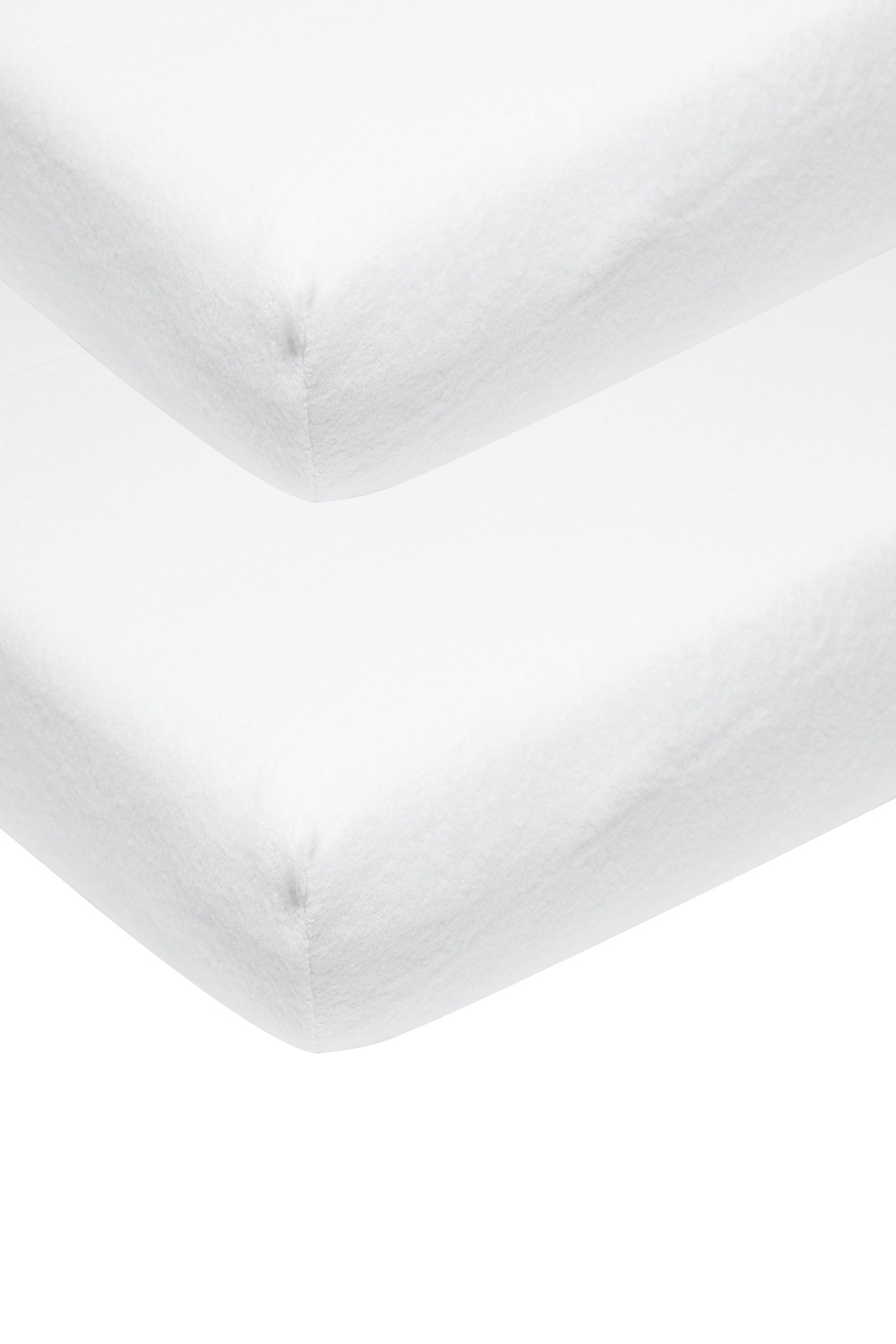 Molton stretch hoeslaken juniorbed 2-pack Uni - white - 70x140/150cm
