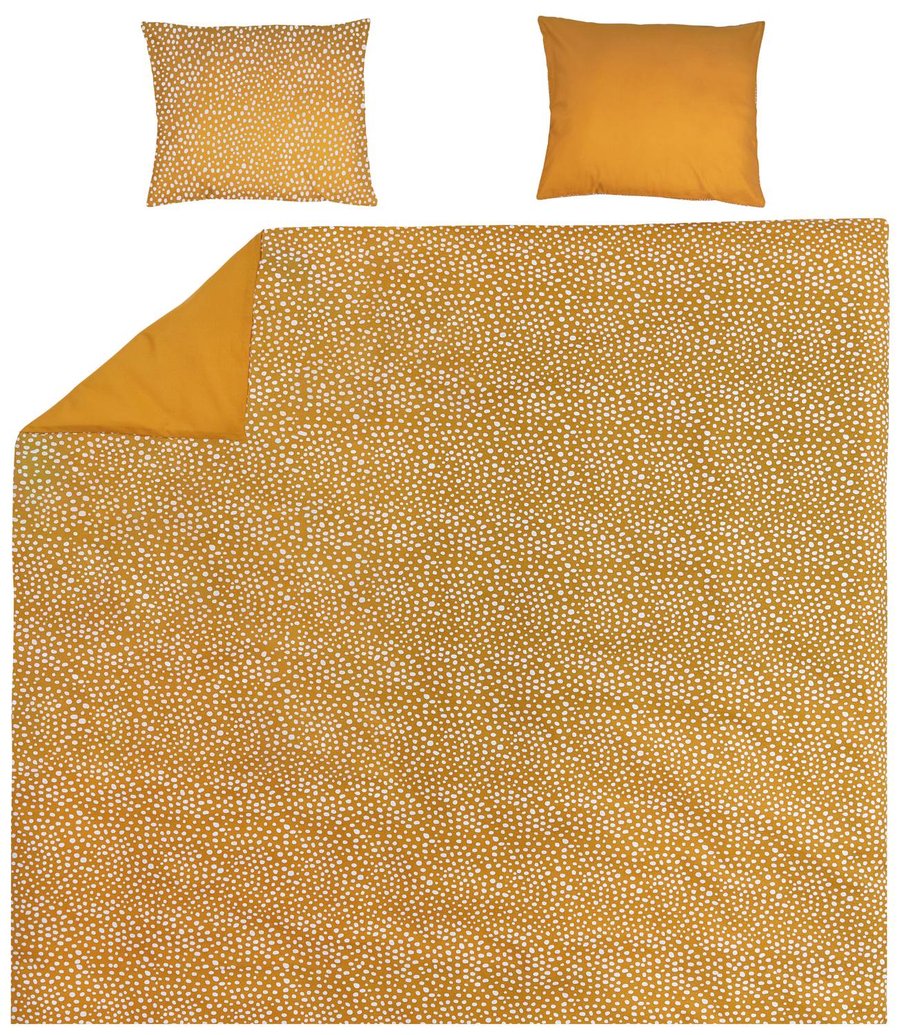 Dekbedovertrek tweepersoons Cheetah/Uni - honey gold - 240x200/220cm