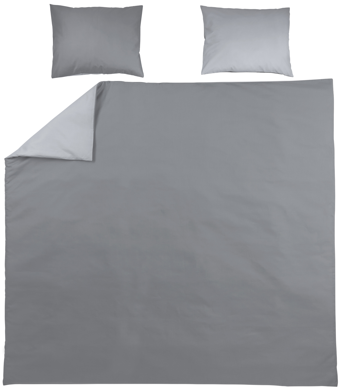 Dekbedovertrek tweepersoons Uni - grey/light grey - 240x200/220cm