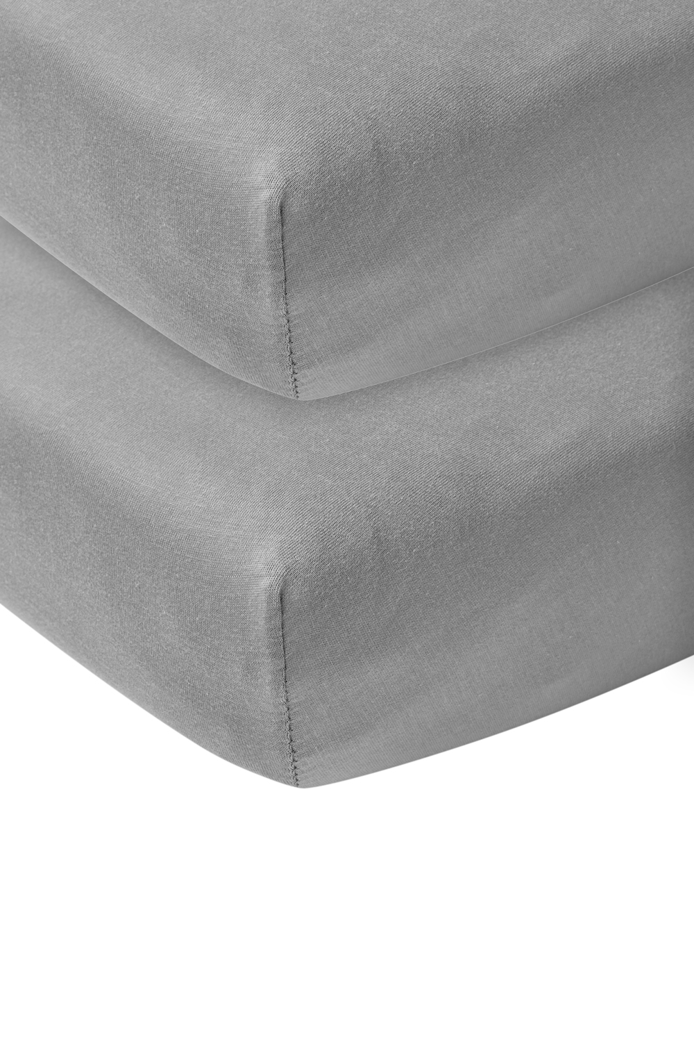 Hoeslaken juniorbed 2-pack jersey Uni - grey - 70x140/150cm