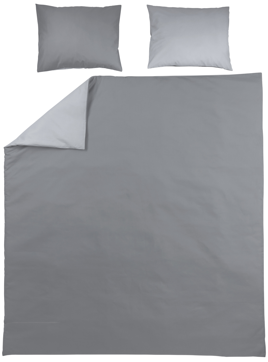 Dekbedovertrek tweepersoons Uni - grey/light grey - 200x200/220cm