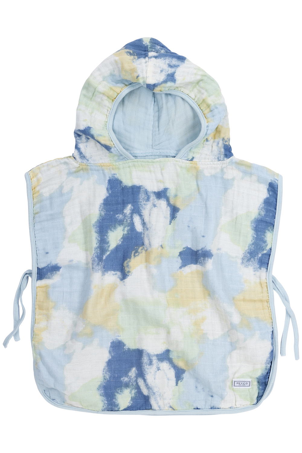 Badponcho hydrofiel Tie-Dye - light blue - 1-3 jaar