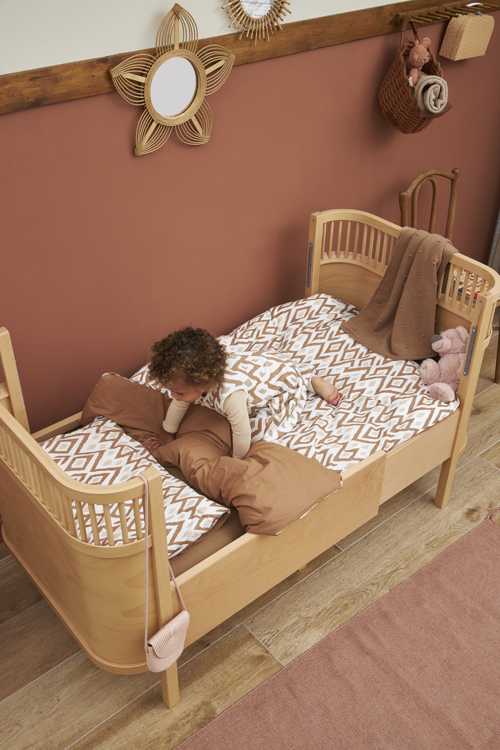 Hoeslaken juniorbed Uni - toffee - 70x140/150cm