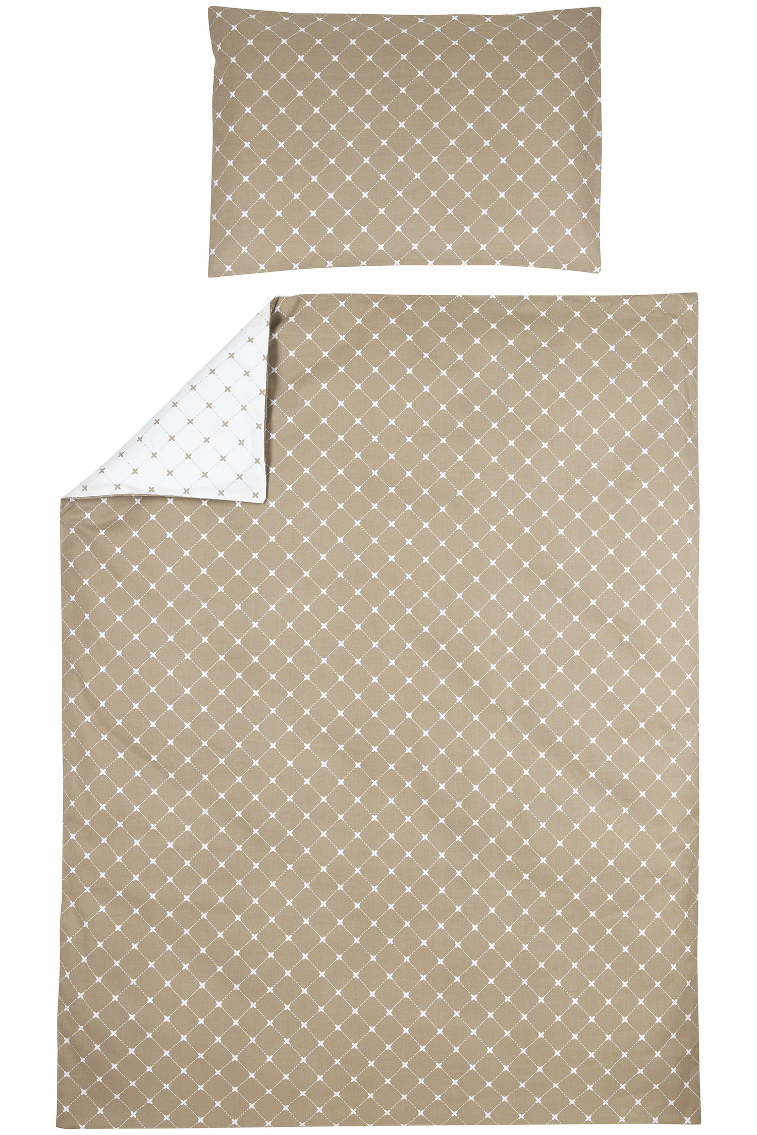 Dekbedovertrek + kussensloop peuter Louis - taupe - 120x150cm