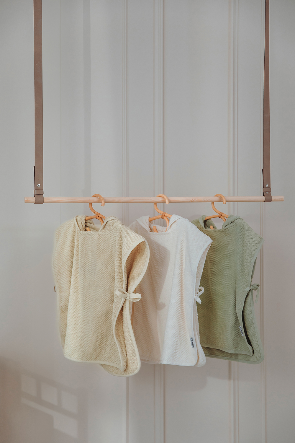 Badponcho Popcorn - soft olive - 1-3 jaar