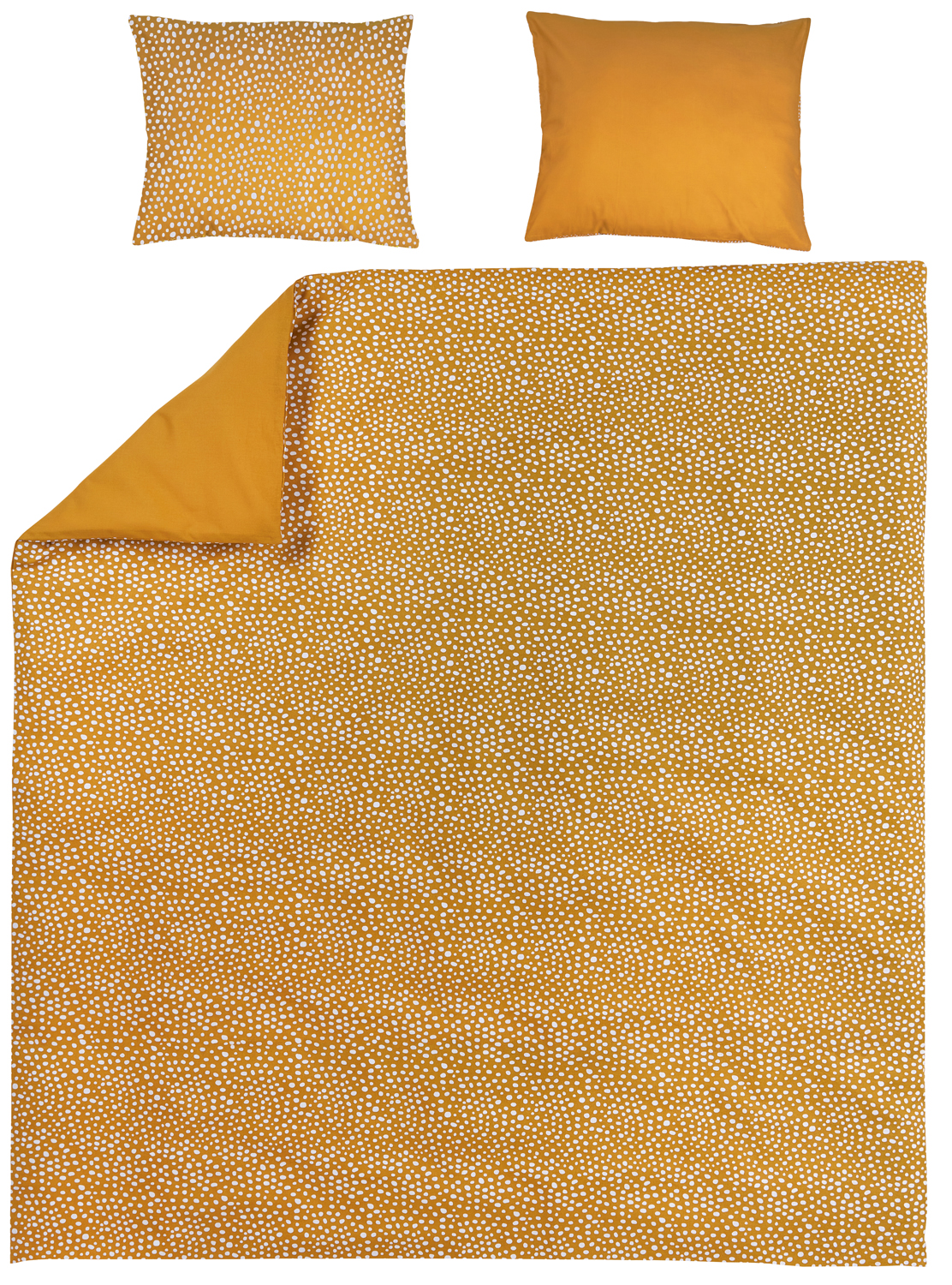 Dekbedovertrek tweepersoons Cheetah/Uni - honey gold - 200x200/220cm