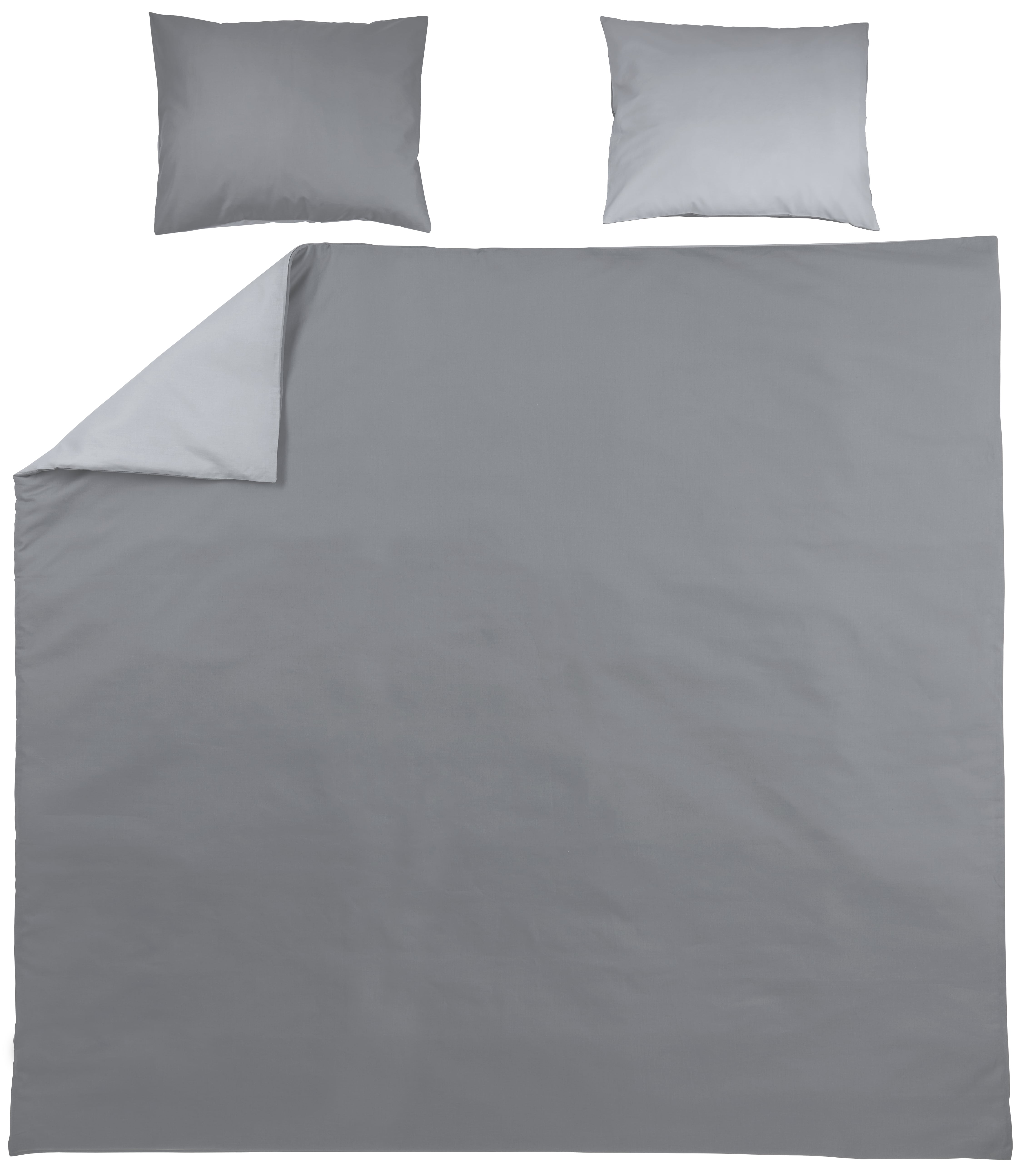 Dekbedovertrek 2-persoons Uni Grey/Light Grey (240x200/220cm)