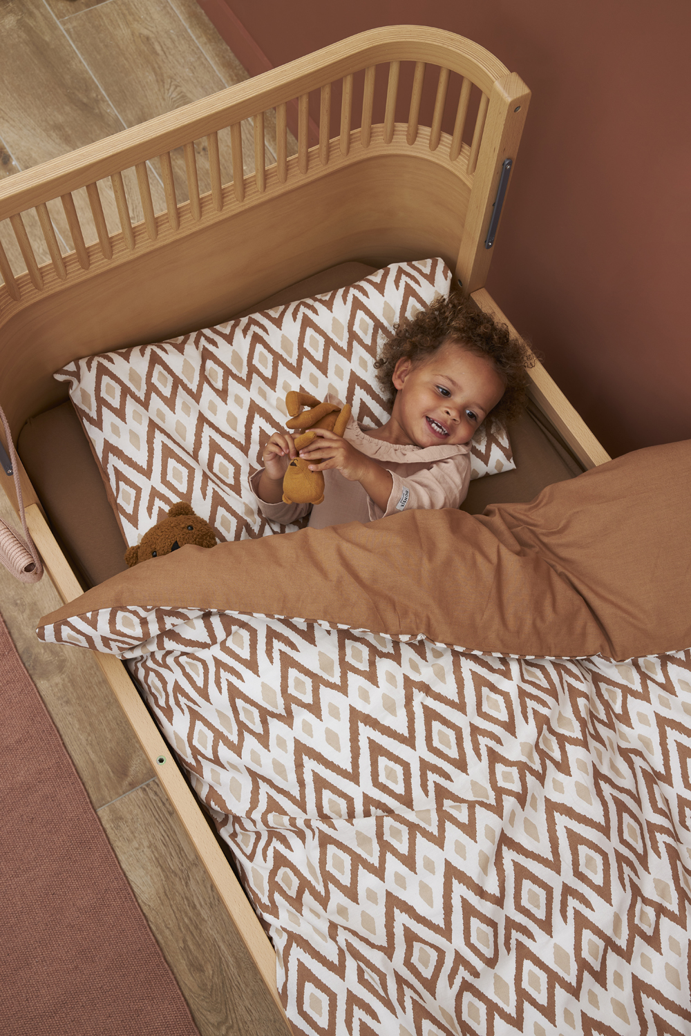 Hoeslaken juniorbed Uni - toffee - 70x140/150cm