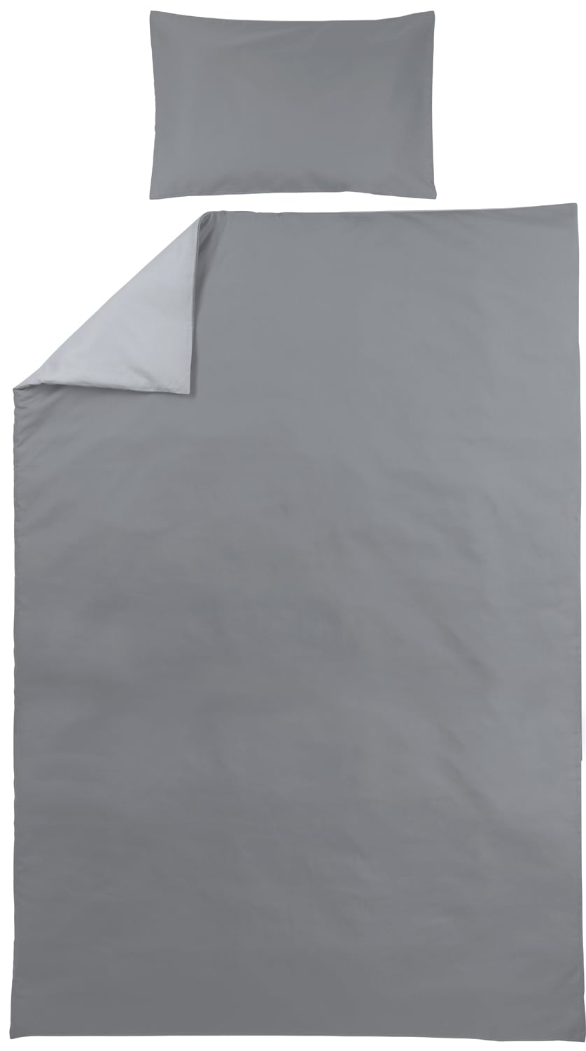 Dekbedovertrek 1-persoons Uni Grey/Light Grey (140x200/220cm)