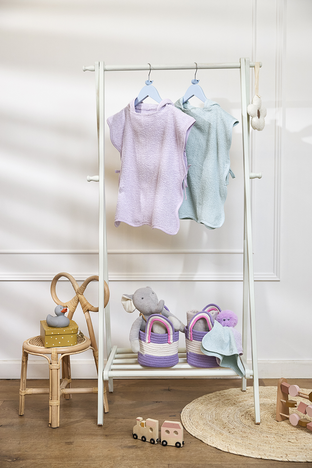 Badponcho badstof Wavy - soft lavender - 1-3 jaar