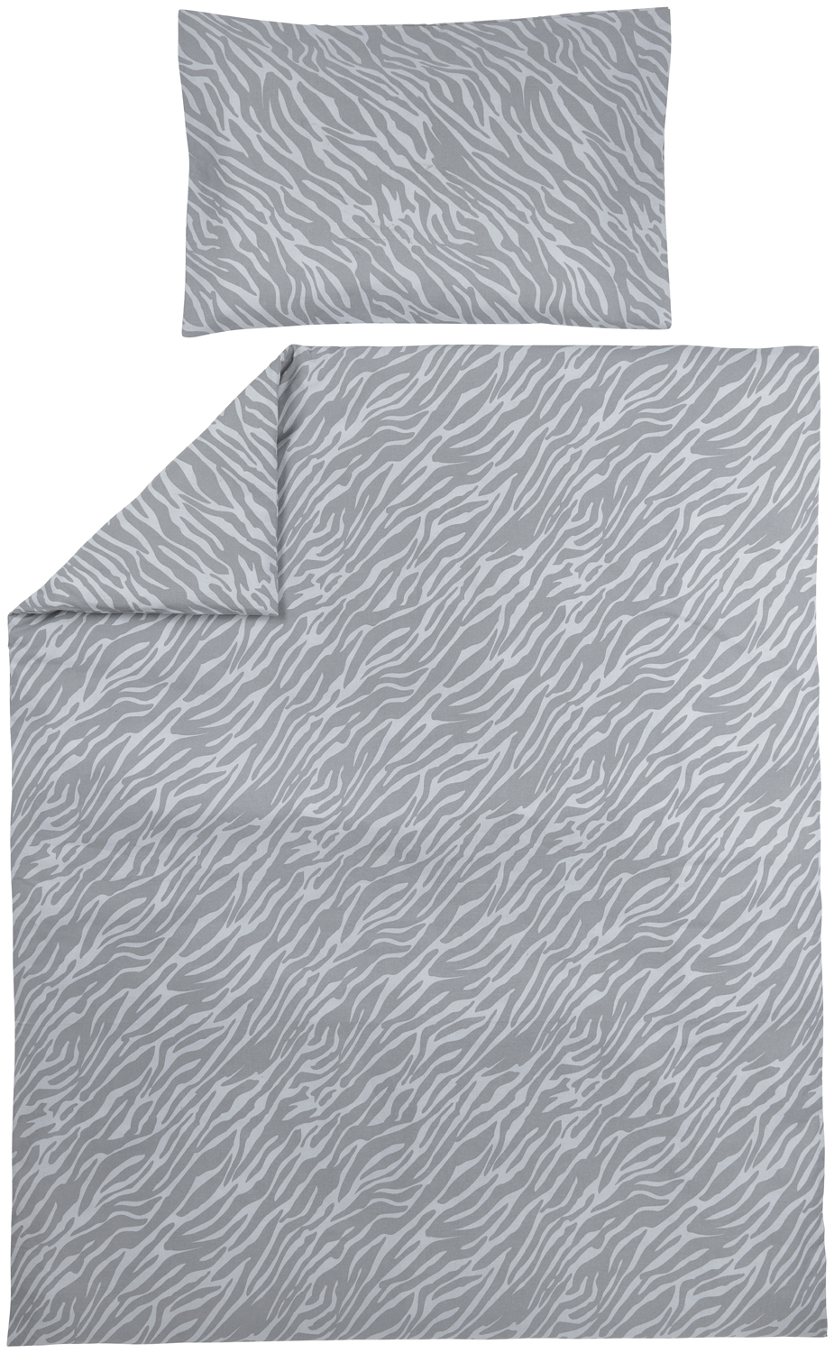 Dekbedovertrek + Kussensloop Zebra - Grijs - 100x135cm