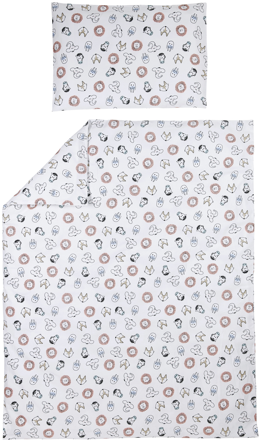 Dekbedovertrek + kussensloop peuter Animal - multicolour - 120x150cm