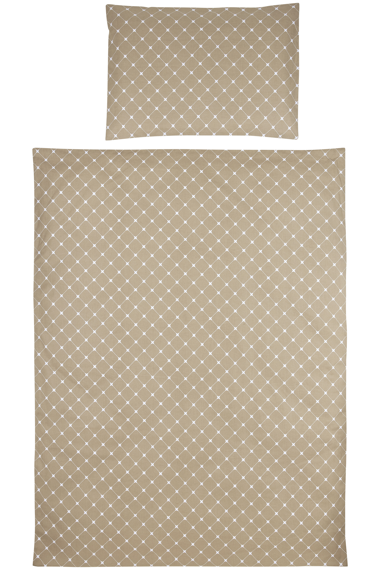 Dekbedovertrek + kussensloop peuter Louis - taupe - 120x150cm