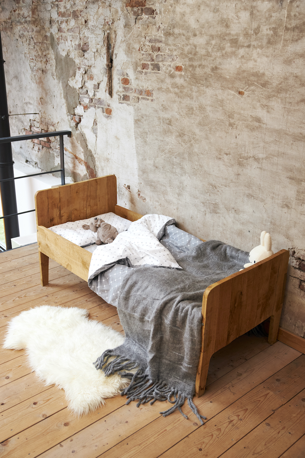 Dekbedovertrek + kussensloop peuter Louis - grey - 120x150cm