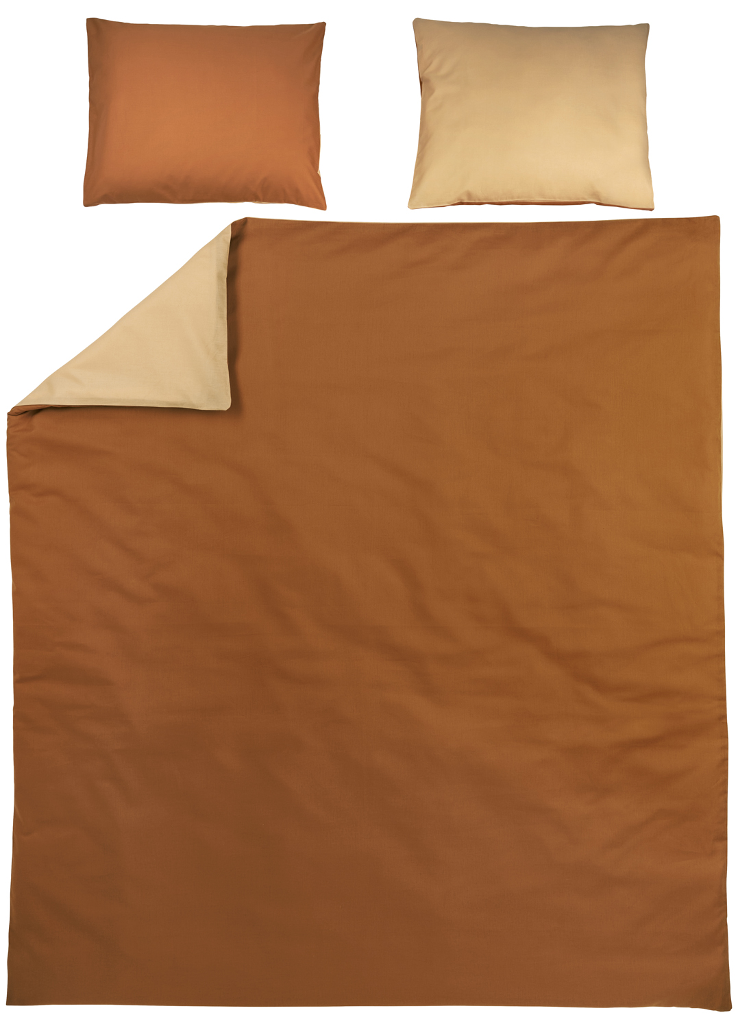 Dekbedovertrek tweepersoons Uni - camel/warm sand - 200x200/220cm