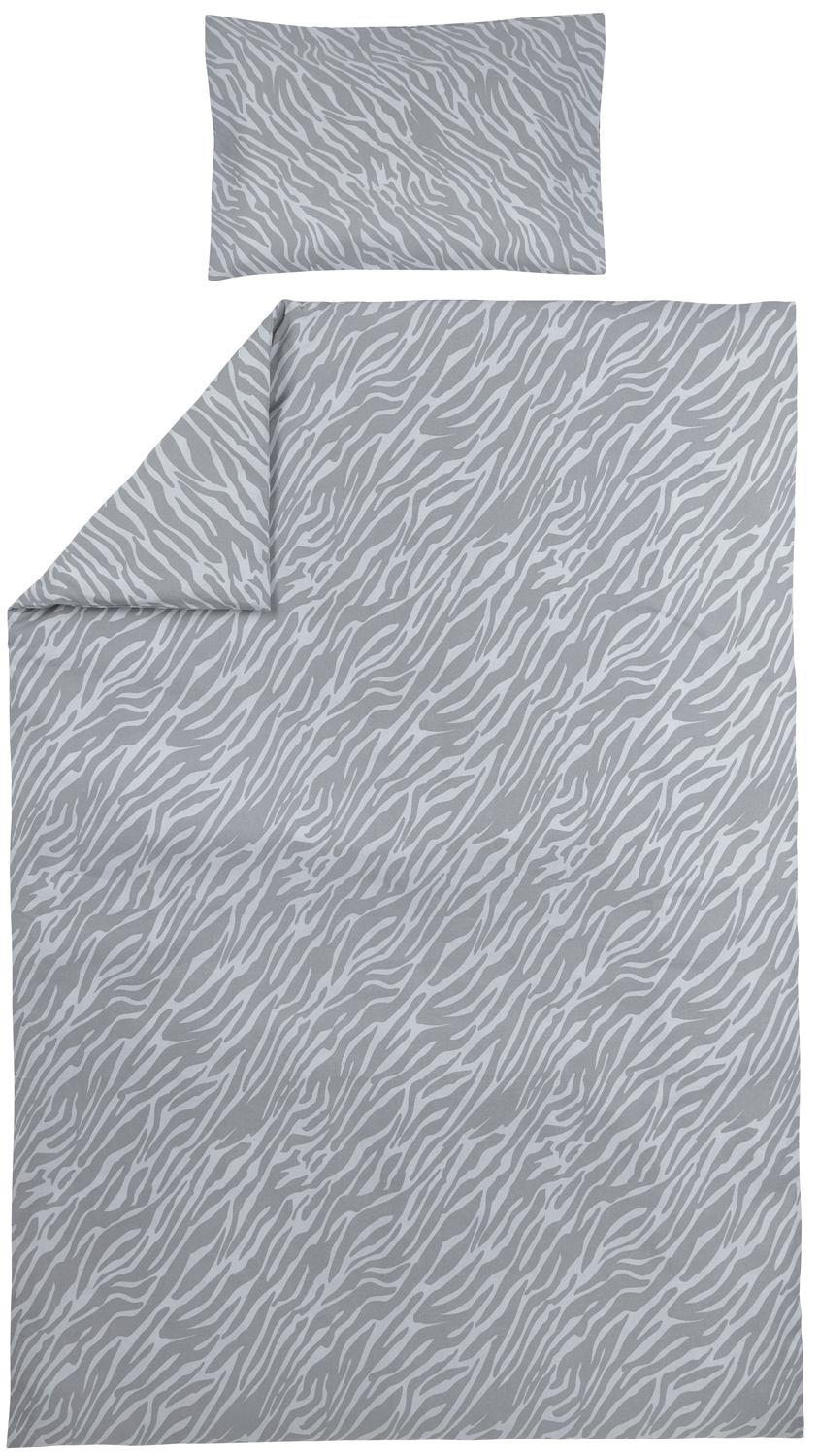 Dekbedovertrek eenpersoons Zebra - grey - 140x200/220cm